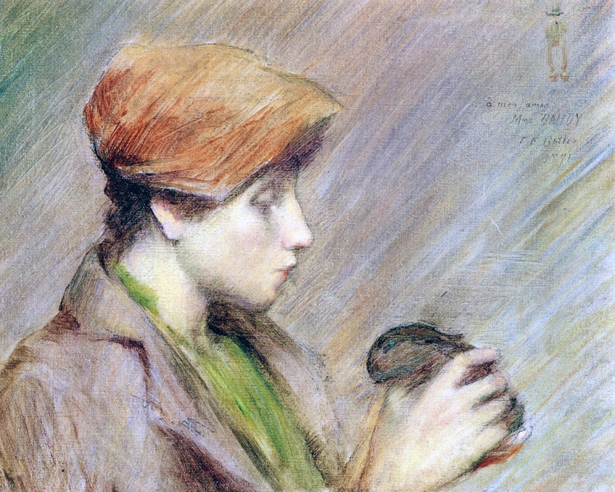 Suzanne Hoschedé egy nyúllal, 1891 alkotó: Theodore Earl Butler
