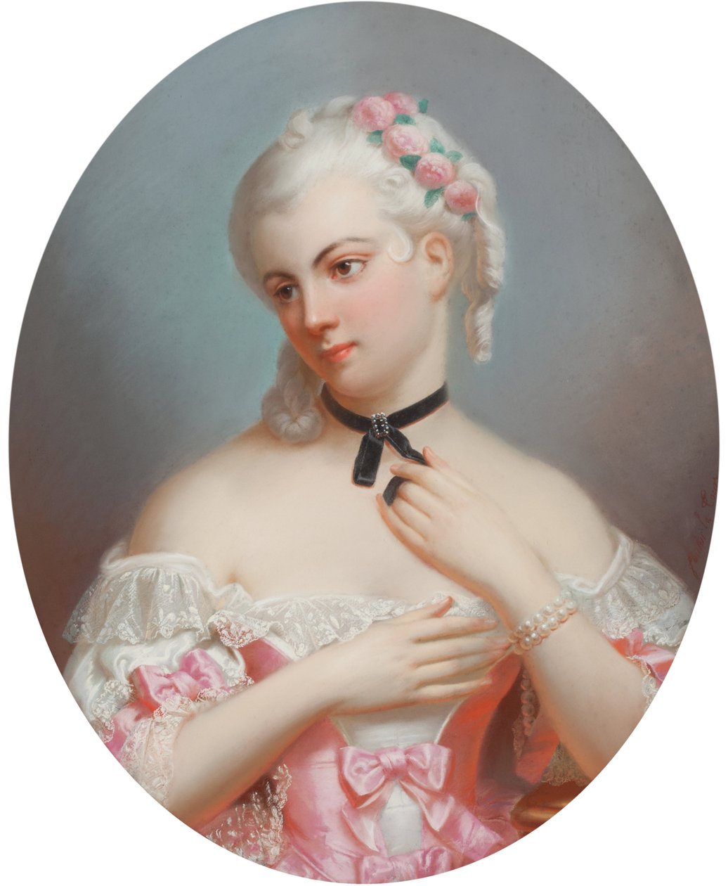 Louise Elisabeth francia (1727-1759), Fantin-Latour, Theodore (1805-1872). Pasztell, papír, 19. század első fele. Magángyűjtemény alkotó: Theodore Fantin Latour