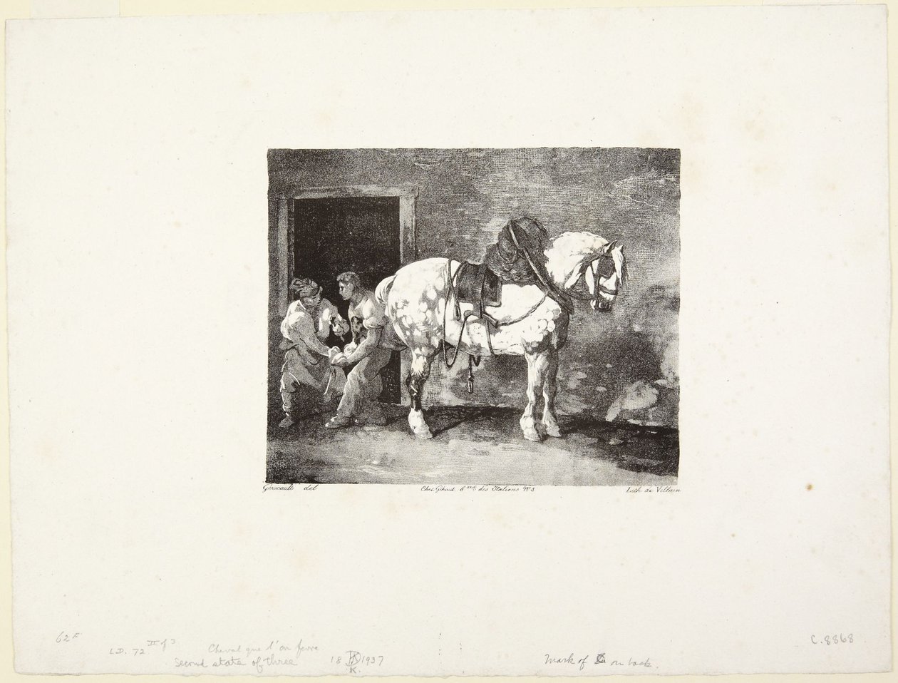 A  Horse being Shod (Ló patkolása) alkotó: Theodore Gericault