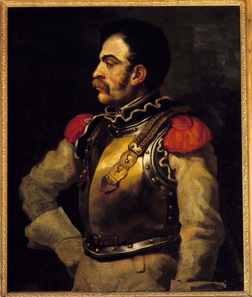 Egy puskás férfi test közepén látható. Theodore Gericault festménye (1791-1824) alkotó: Theodore Gericault