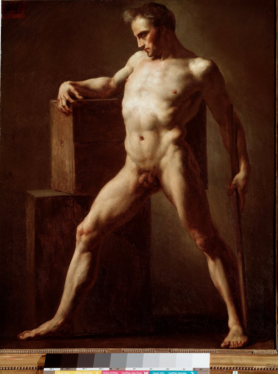 Academie A meztelen test akadémiai vizsgálata. Jean Louis Theodore Gericault (1791-1824) festménye 1808-1812 V. 79x62 cm Rouen, musee des Beaux Arts alkotó: Theodore Gericault