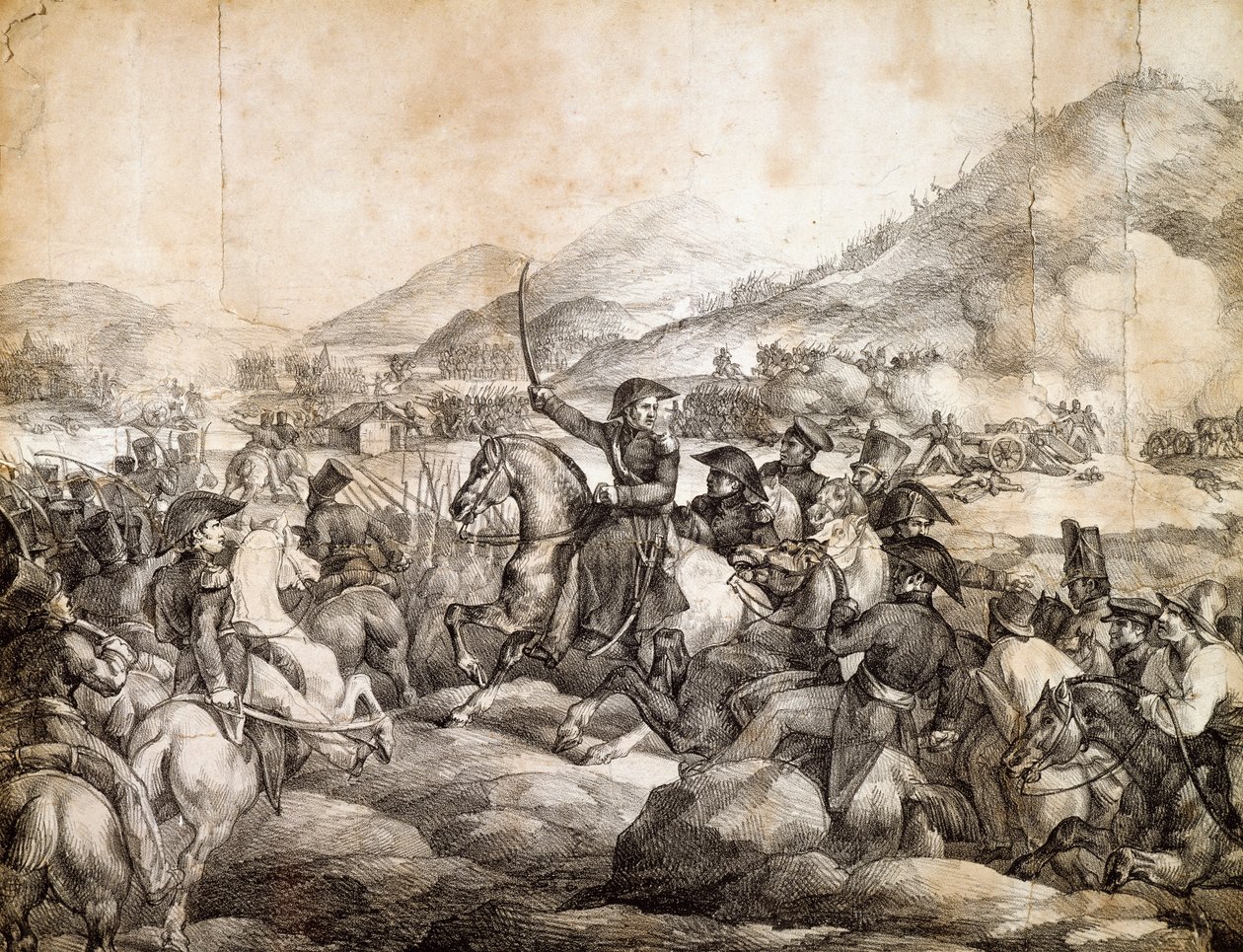 Chacabucói csata, 1817. február, amely kimondta, hogy Jose De San Martin győzött a spanyol felett, Theodore Gericault, rajz, Argentína alkotó: Theodore Gericault