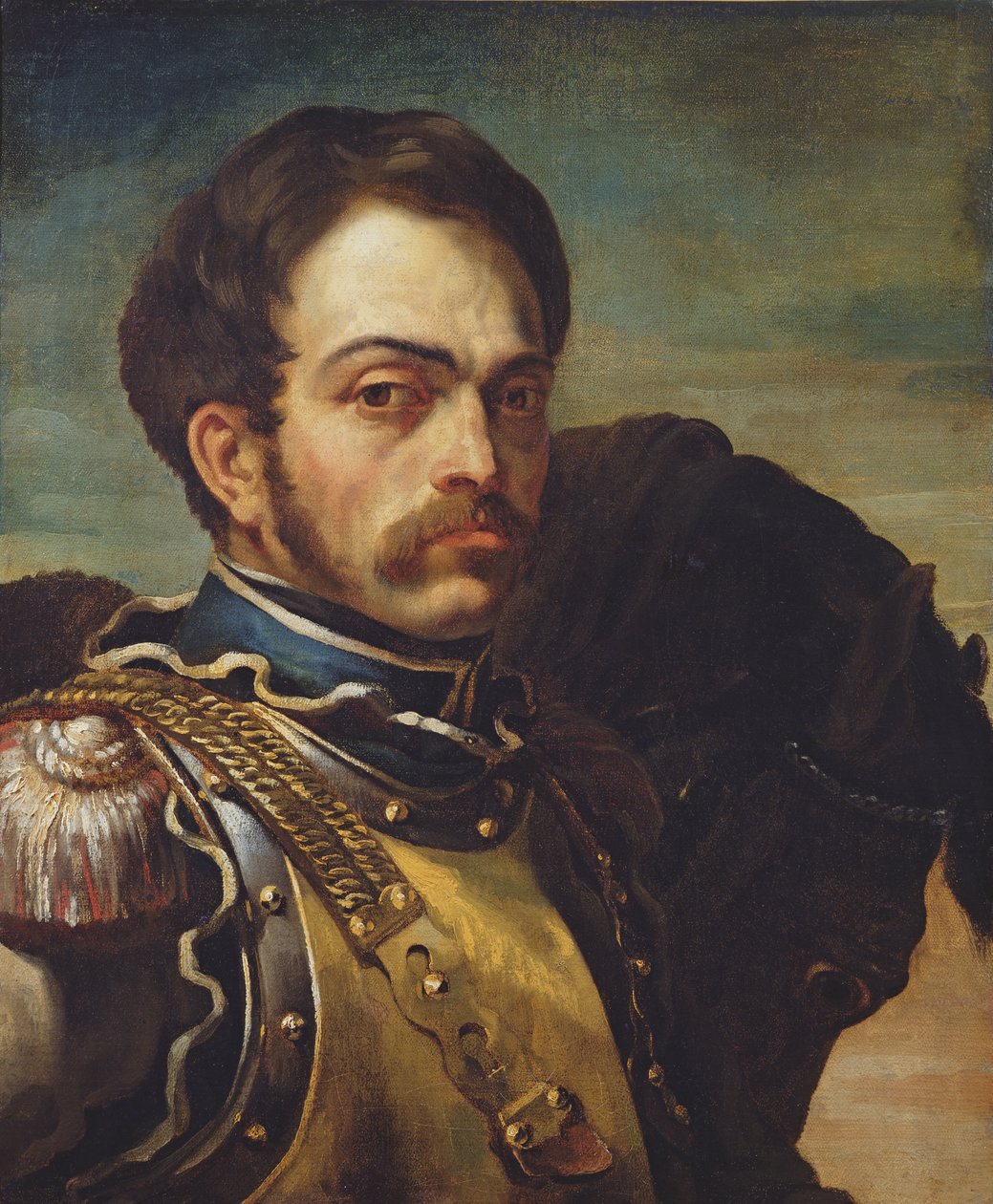 Karabiniás tiszt a lovával, 1814 körül alkotó: Theodore Gericault