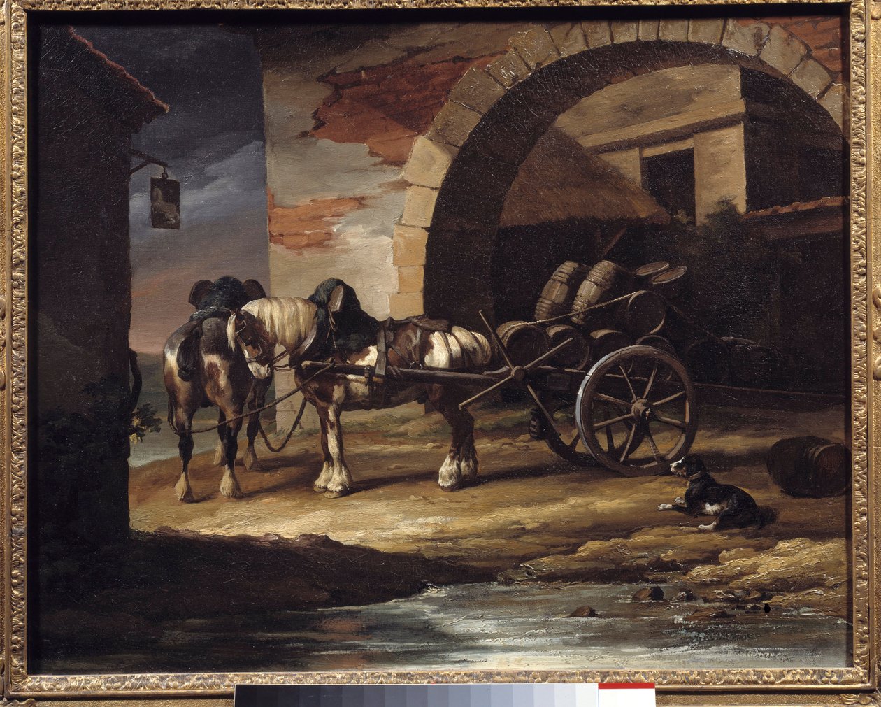 Boroshordókkal megrakott szekér vagy Theodore Gericault (1791-1824) Haquet-festménye 1819 Dim. 0,6x0,73 m Providence. Művészeti Múzeum alkotó: Theodore Gericault