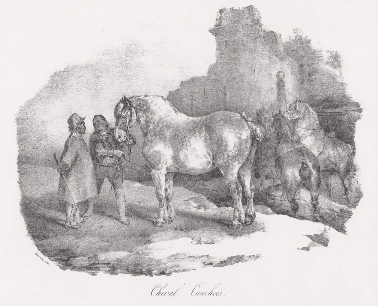 Cheval Cauchois (a normandiai Caux-ból származó őshonos lófajta) alkotó: Theodore Gericault