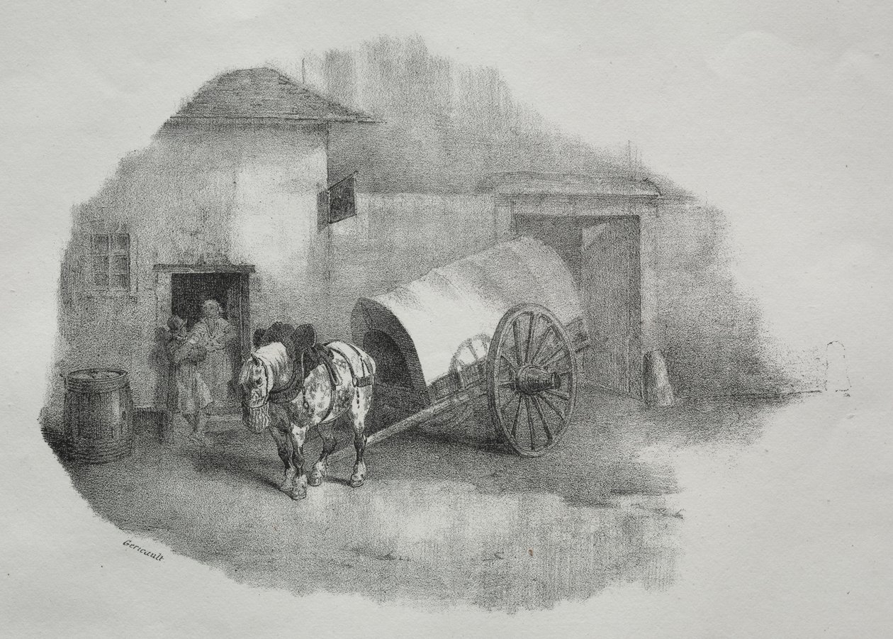 A szekérlovat kihúzták az iszapból. alkotó: Theodore Gericault