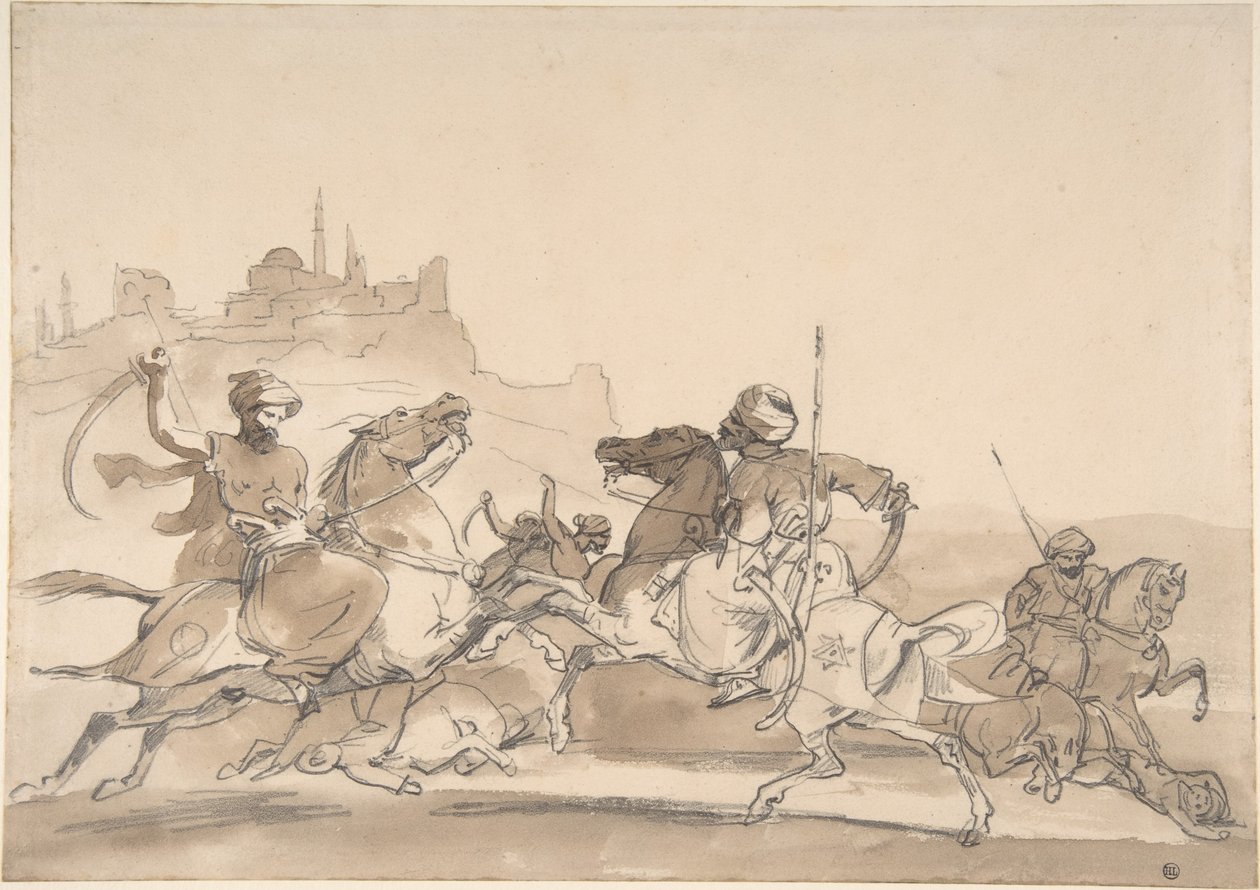 Keleti lovasok csatája alkotó: Theodore Gericault