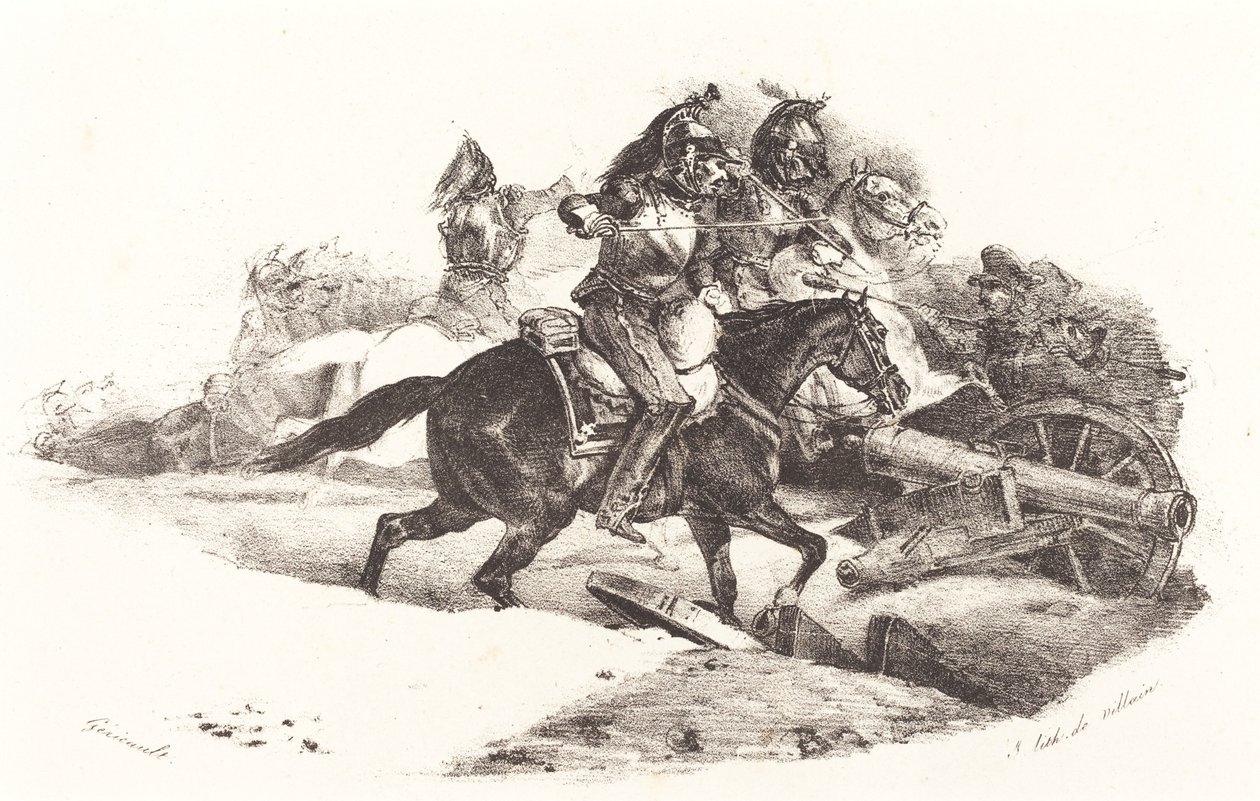 Cuirassiers töltése alkotó: Theodore Gericault