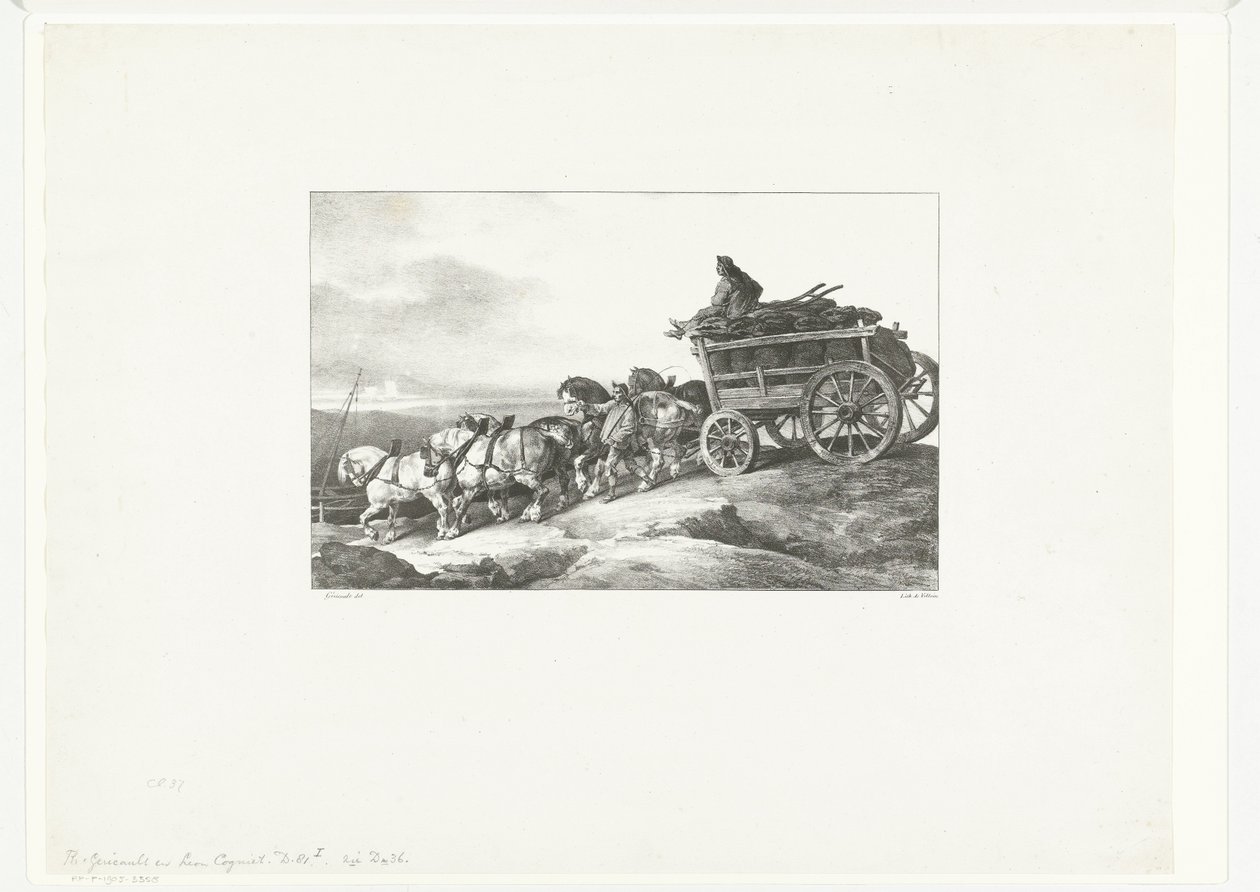 A szénszállító kocsi alkotó: Theodore Gericault