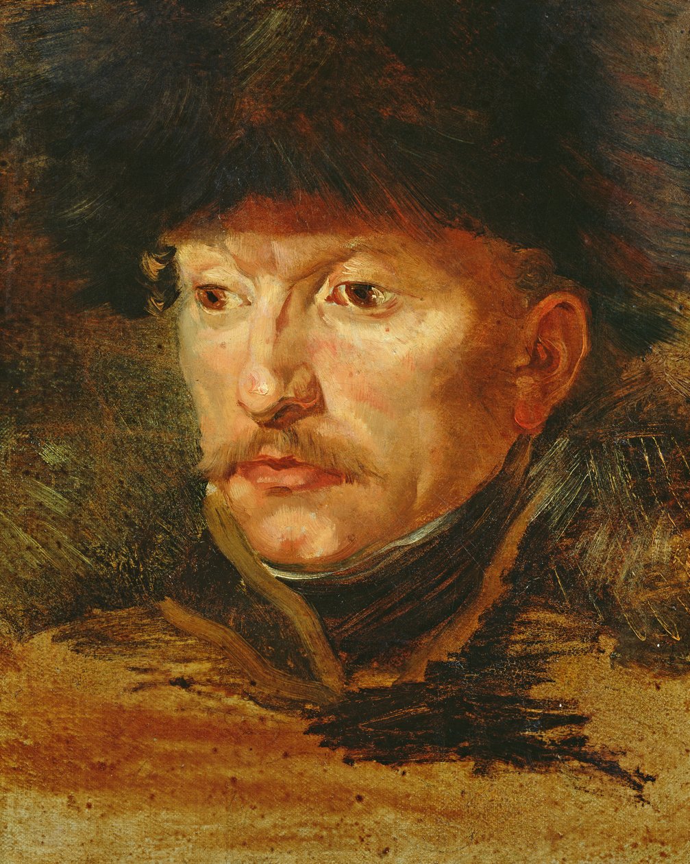 Egy lovas feje (Dieudonne hadnagy portréja), 1812 körül alkotó: Theodore Gericault