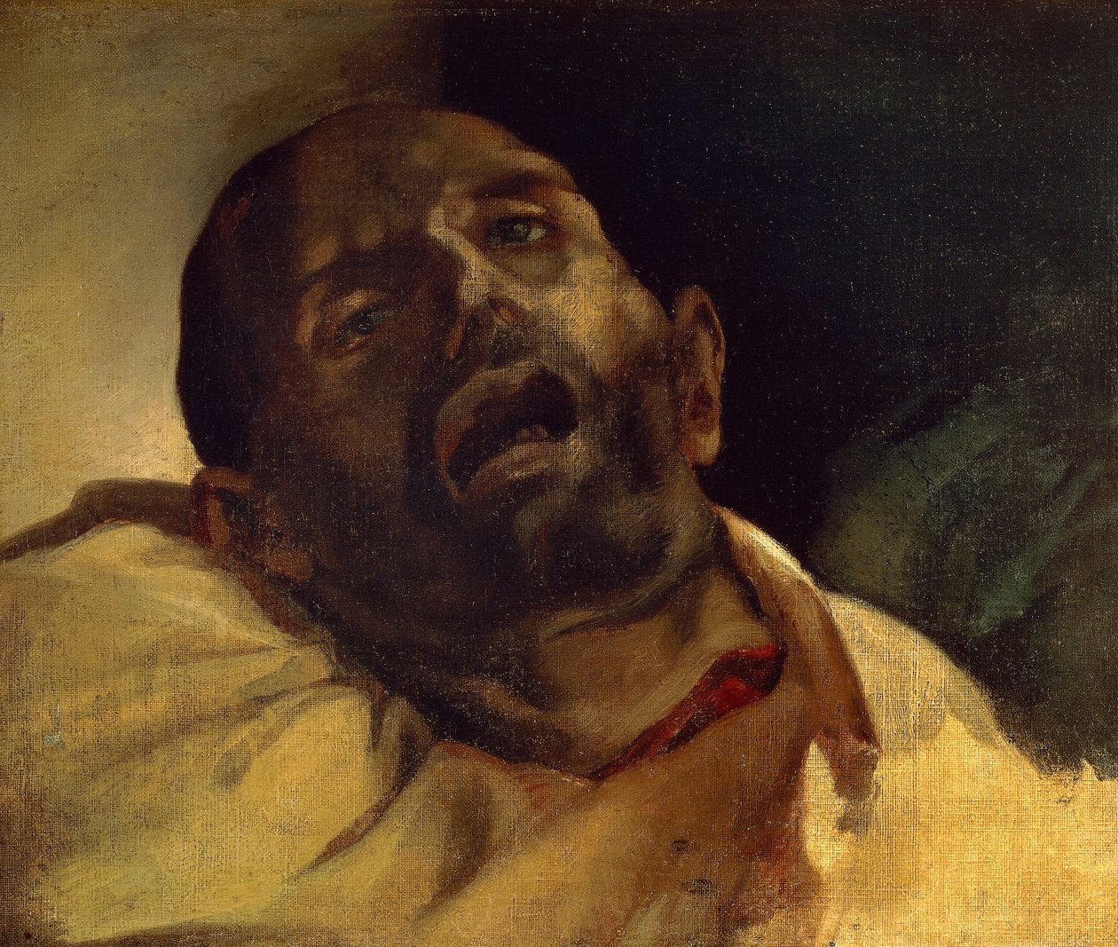 Giljotinos ember feje (Le guillotine), Jean-Louis Theodore Gericault (1791-1824), olaj, vászon, 40x49 cm alkotó: Theodore Gericault