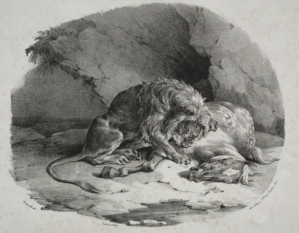 Az oroszlán felfalta ló alkotó: Theodore Gericault