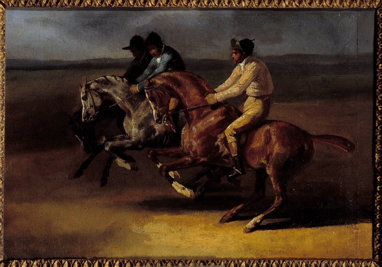 Lóverseny induláskor balra Theodore Gericault (1791-1824) festménye alkotó: Theodore Gericault
