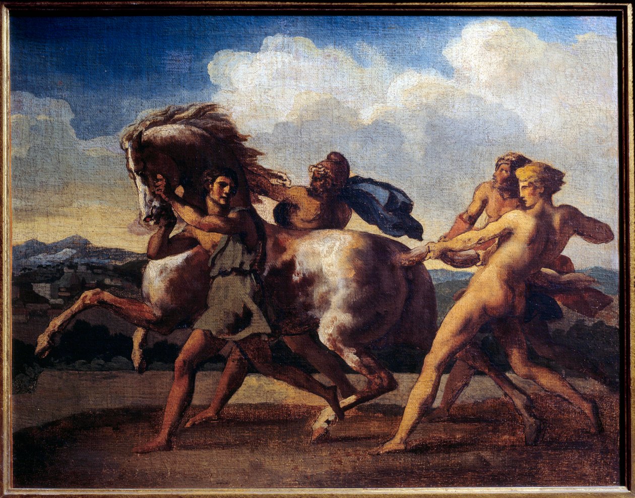 Ló megáll a rabszolgáknál. Theodore Gericault festménye (1791-1824) alkotó: Theodore Gericault