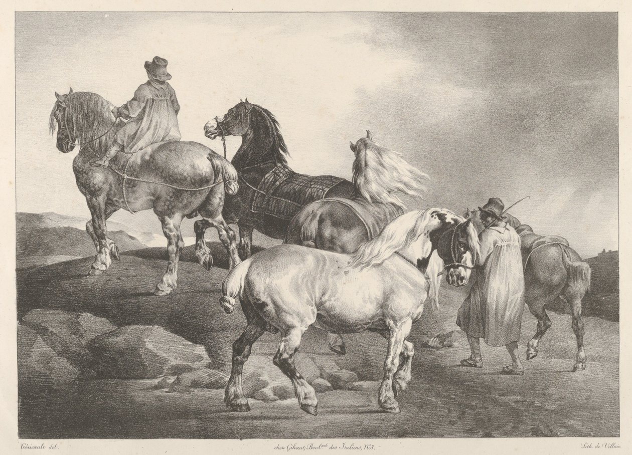 Lóval hajtott szekér a vásárra alkotó: Theodore Gericault