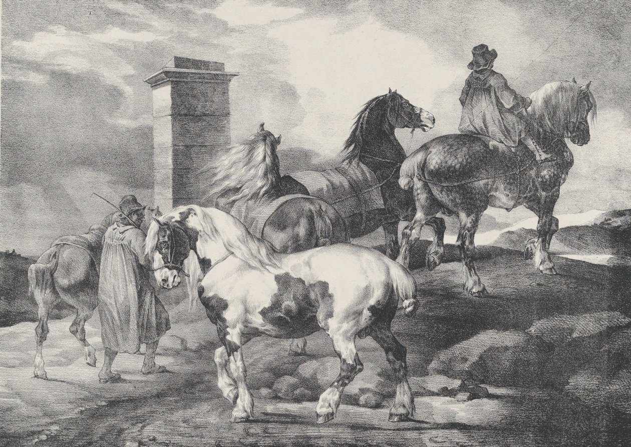 Vásárra menő lovak, 1821 alkotó: Theodore Gericault