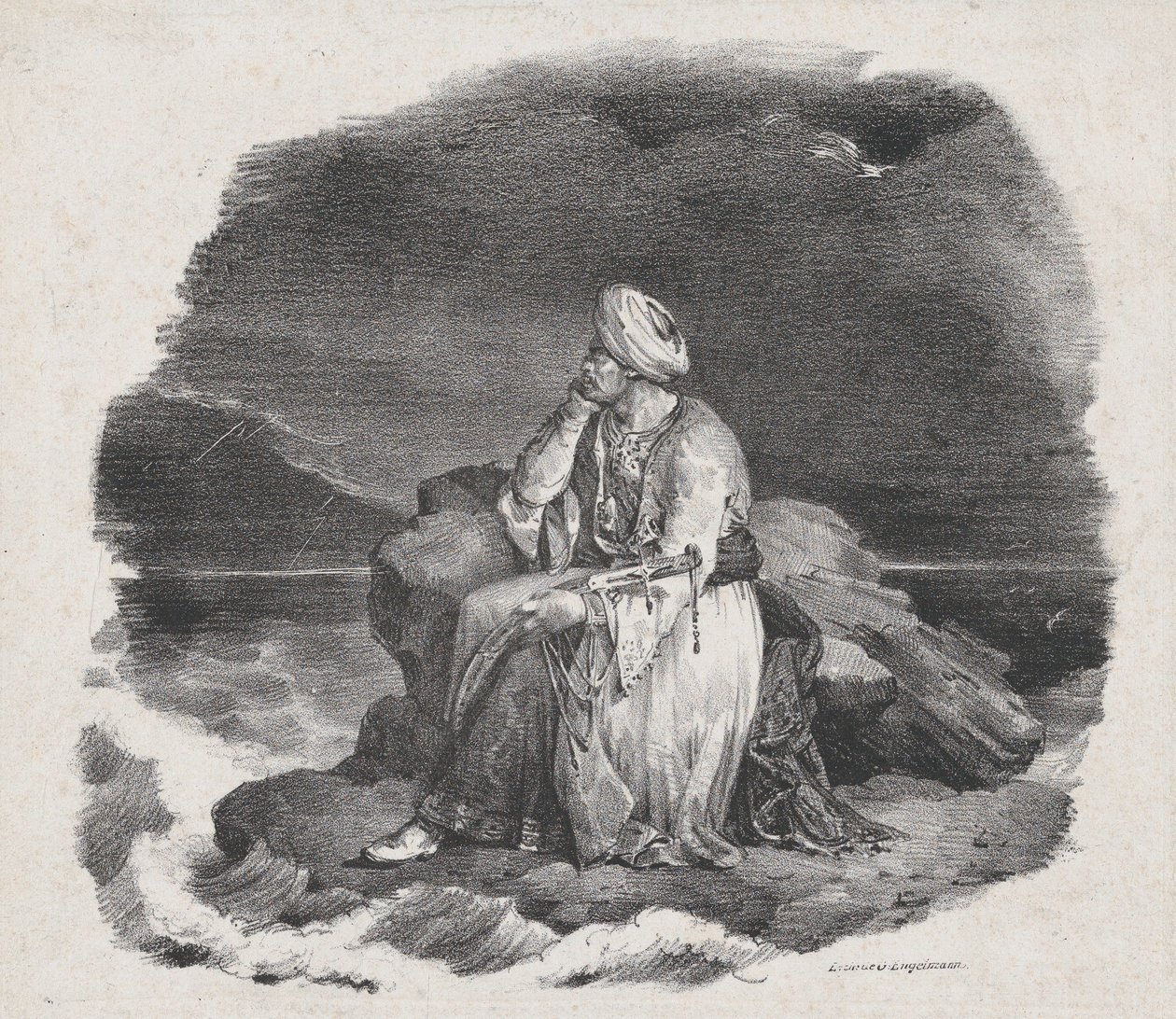 Róla álmodom az összeomló hullámokban, 1818. alkotó: Theodore Gericault