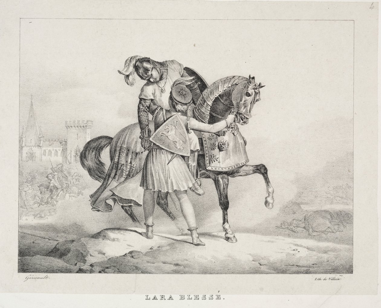 Lara sebesült alkotó: Theodore Gericault