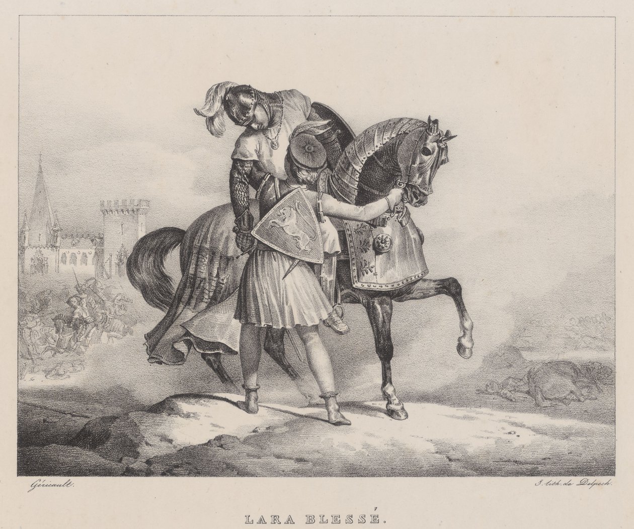 Lara megsérült (Lara Wounded) alkotó: Theodore Gericault