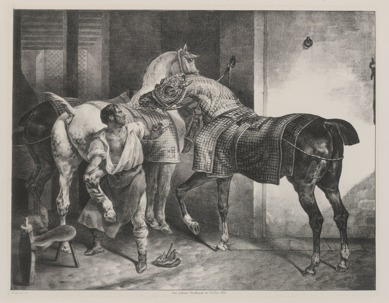 Az angol patkoló (The English Farrier) alkotó: Theodore Gericault