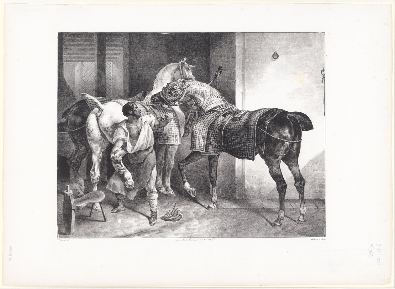 Az angol patkoló (The English Farrier) alkotó: Theodore Gericault
