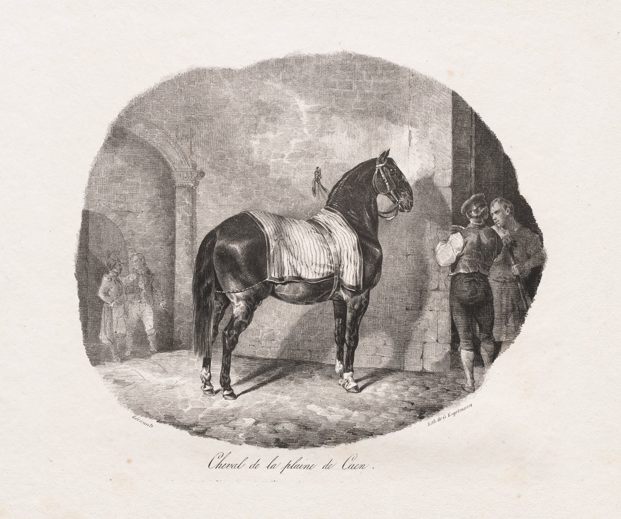 Litografált lótanulmányok: Pl. 7, Ló a Caen-síkságról alkotó: Theodore Gericault