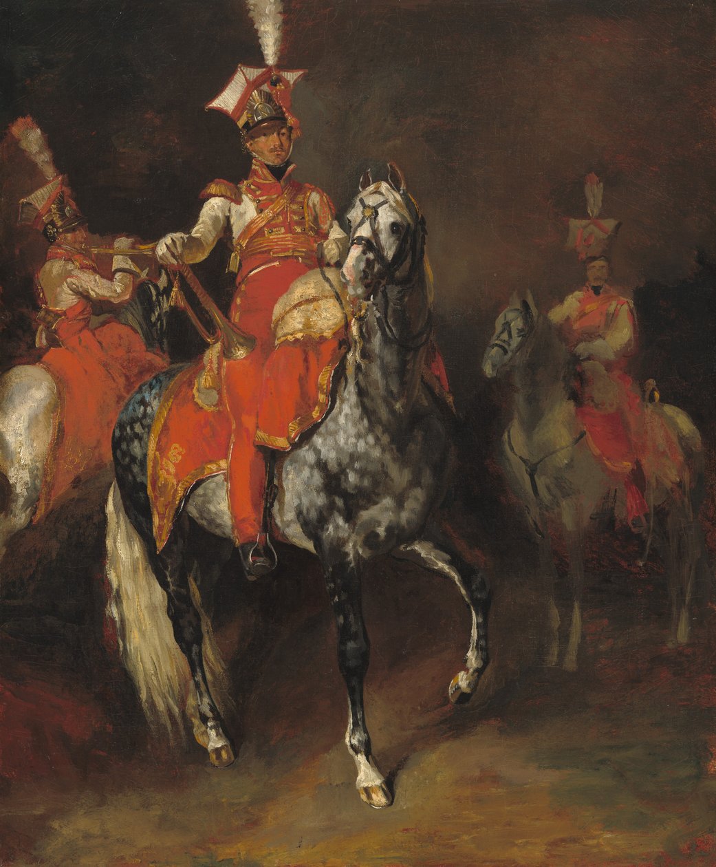 Napóleon birodalmi gárdájának lovas trombitásai alkotó: Theodore Gericault