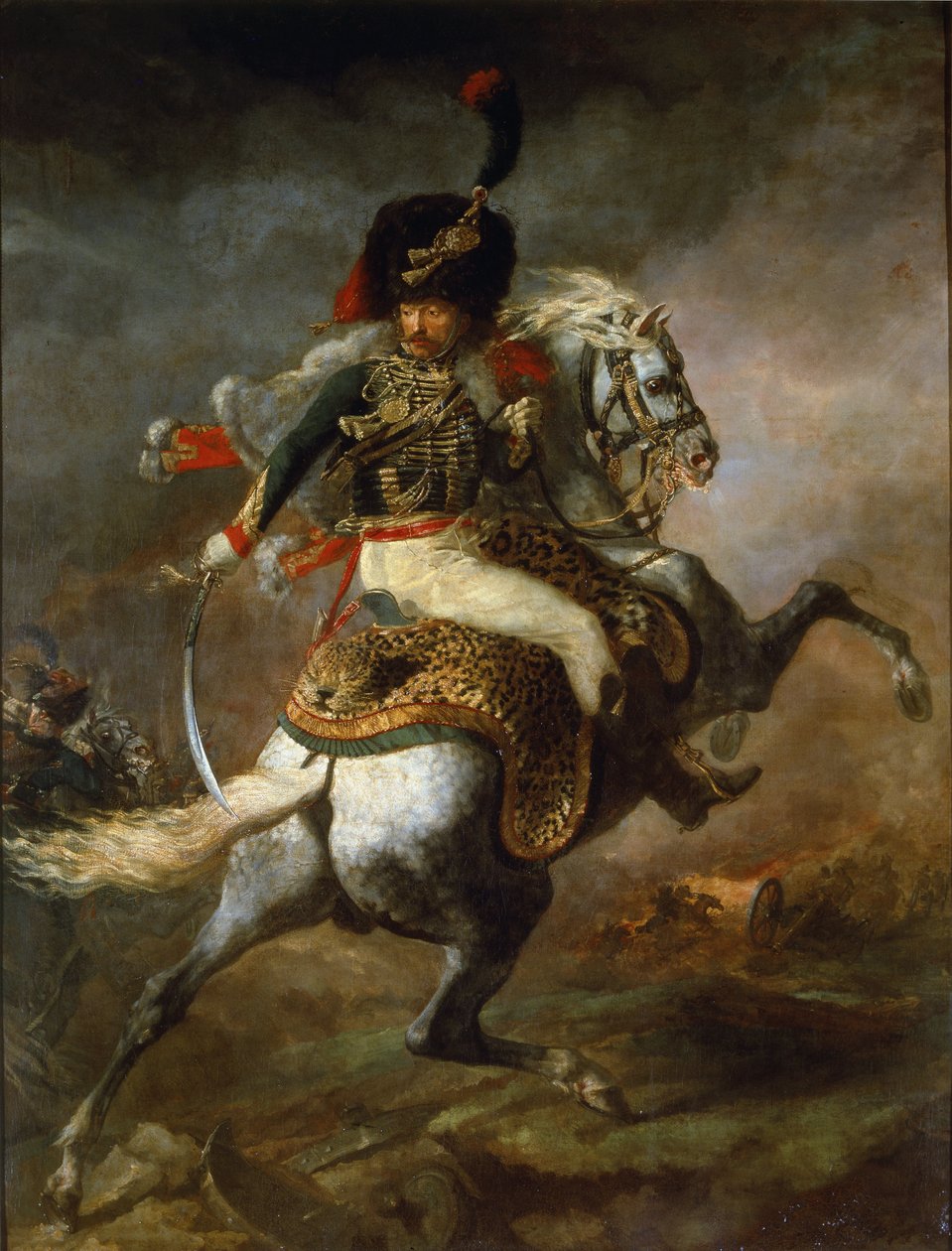 A Birodalmi Gárda Lóháton ülő Vadászok tisztje – olaj, vászon alkotó: Theodore Gericault