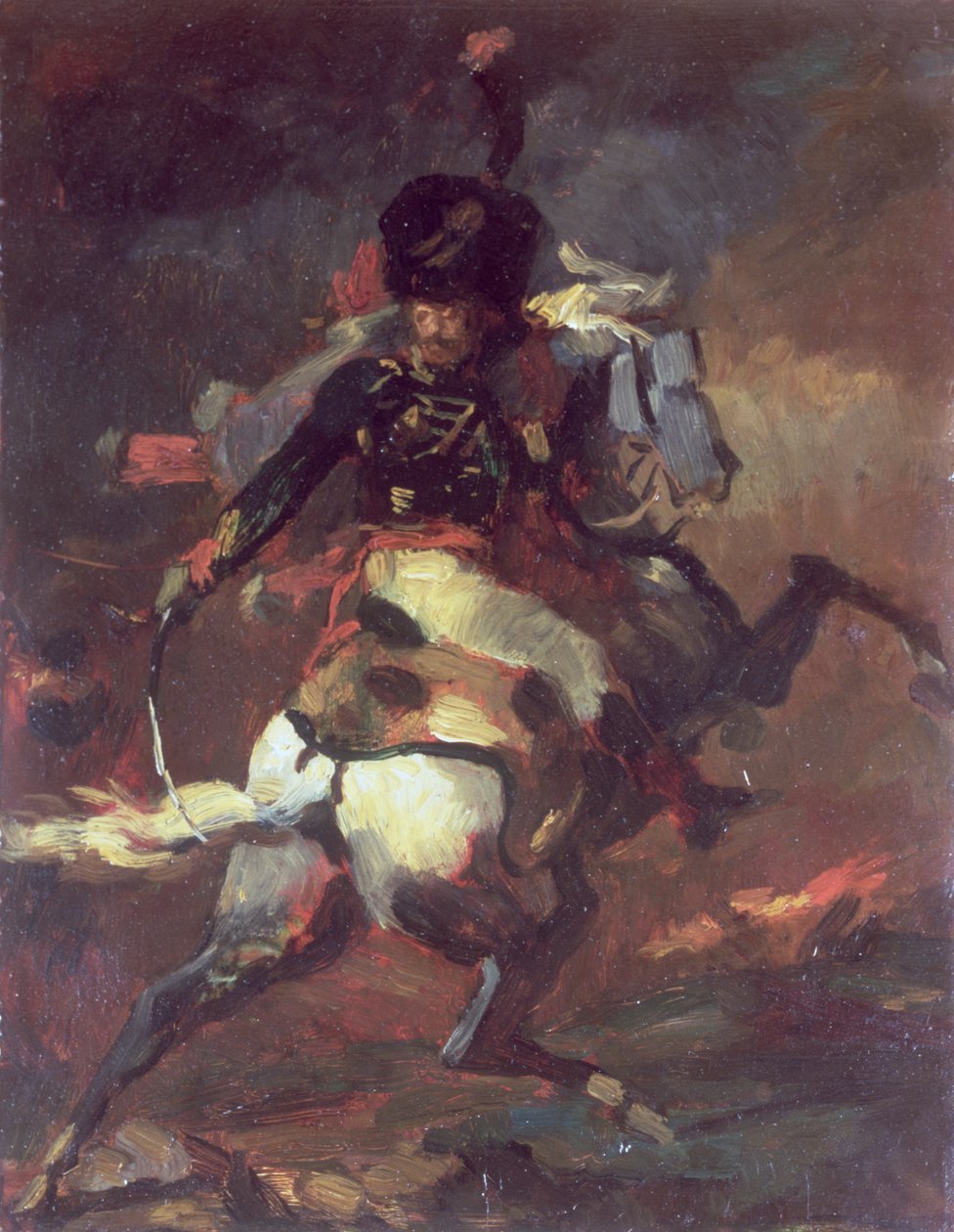A Chasseurs tisztje lóháton rohan alkotó: Theodore Gericault