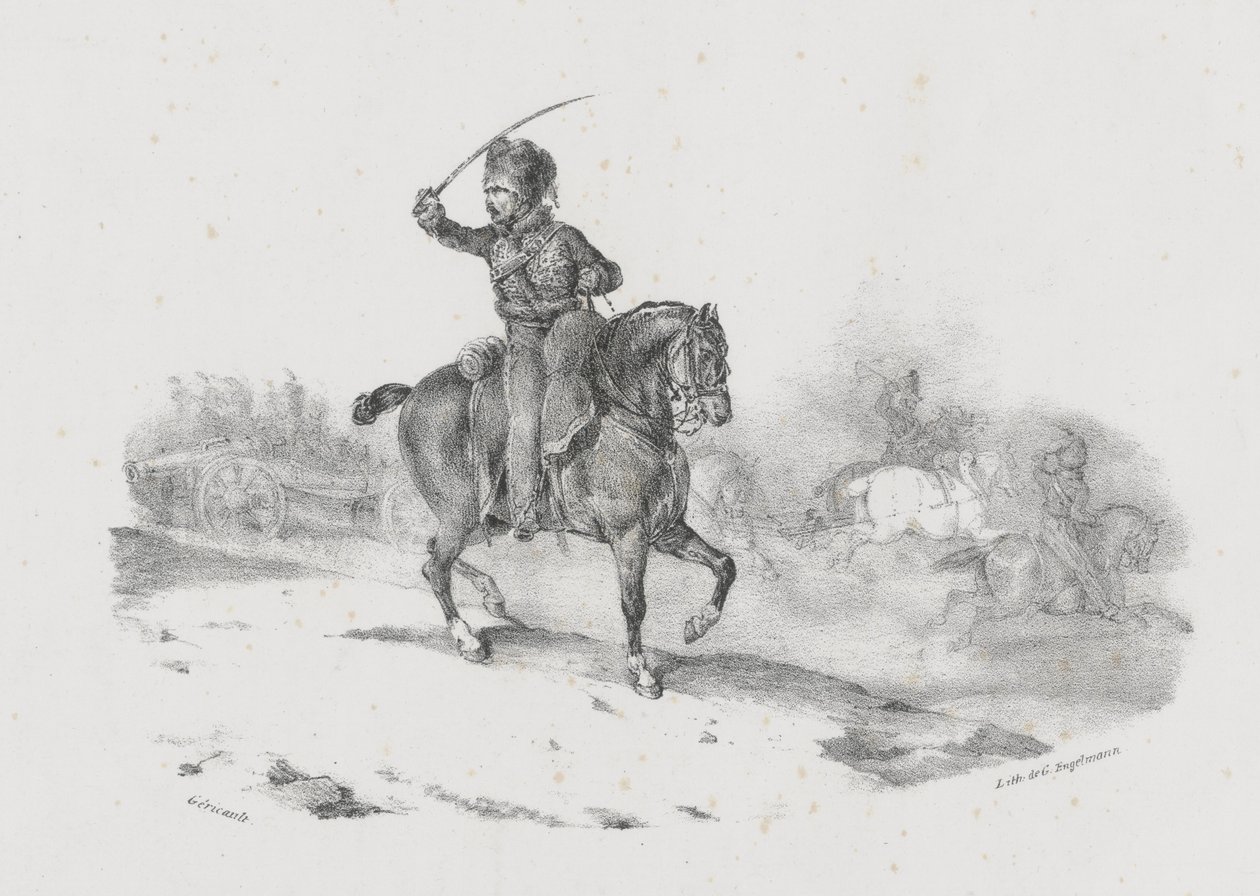 A rohamot irányító tüzérségi tiszt (An Artillery Officer Commanding the Charge) alkotó: Theodore Gericault