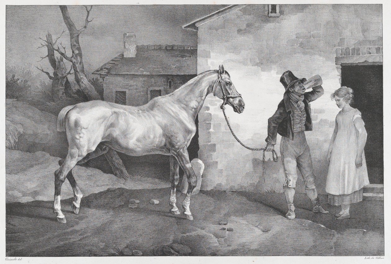 Öreg ló egy fogadó ajtaja előtt alkotó: Theodore Gericault