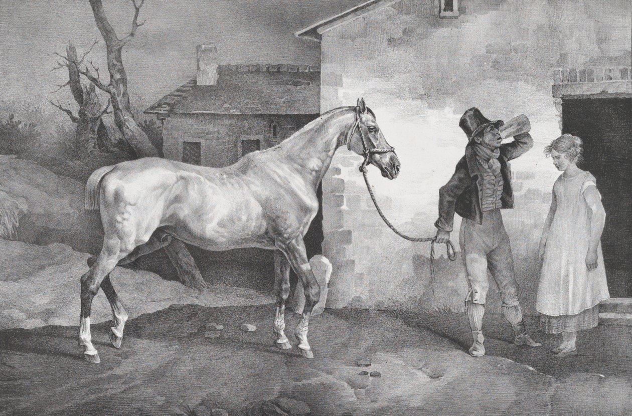 Öreg ló egy fogadóajtóban, 1822. alkotó: Theodore Gericault