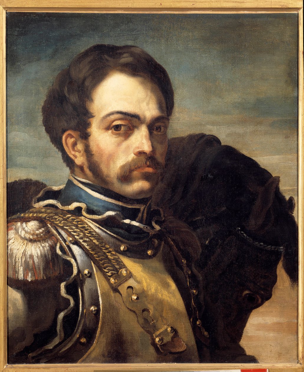 Egy karabinieri tiszt portréja. Theodore Gericault festménye (1791-1824) alkotó: Theodore Gericault
