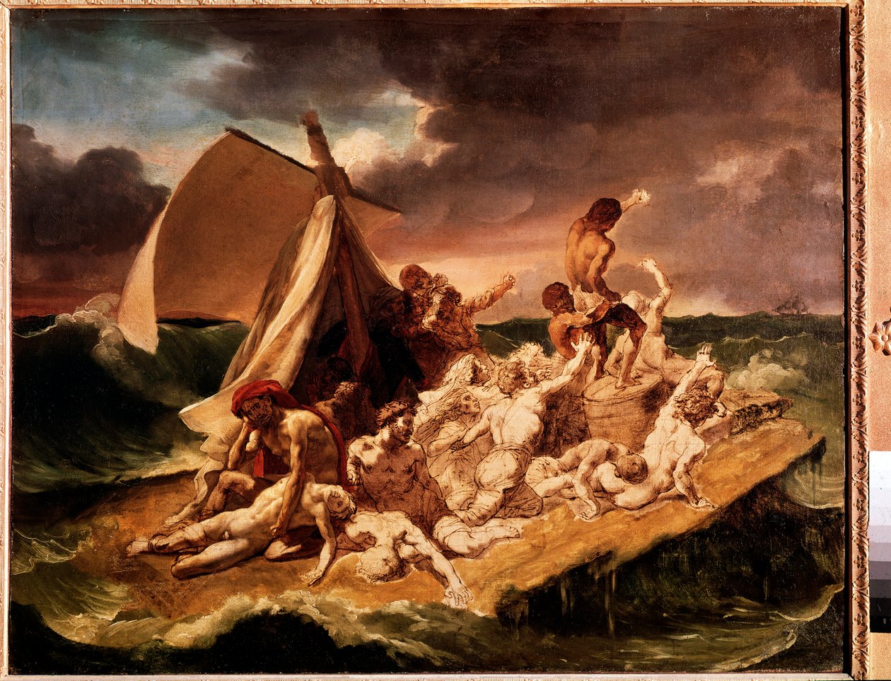 Előkészületi tanulmány a Meduse tutajához (olaj, vászon alkotó: Theodore Gericault