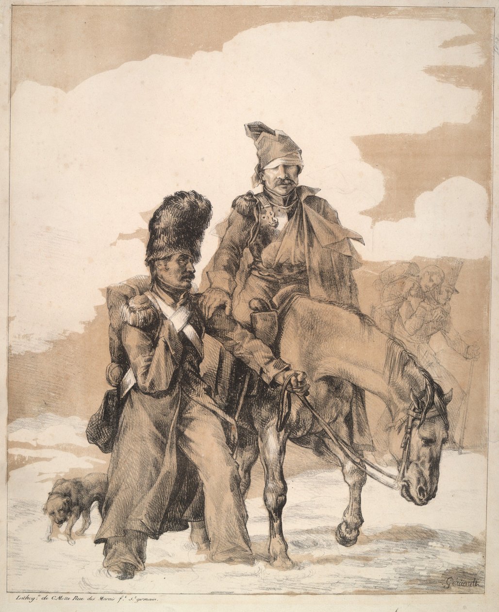 Visszatérés Oroszországból (Return from Russia) alkotó: Theodore Gericault