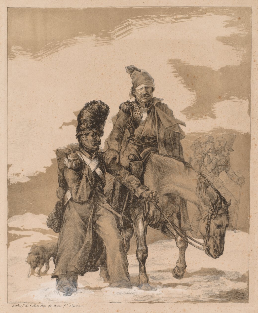 Visszatérés Oroszországból, c. 1818. alkotó: Theodore Gericault