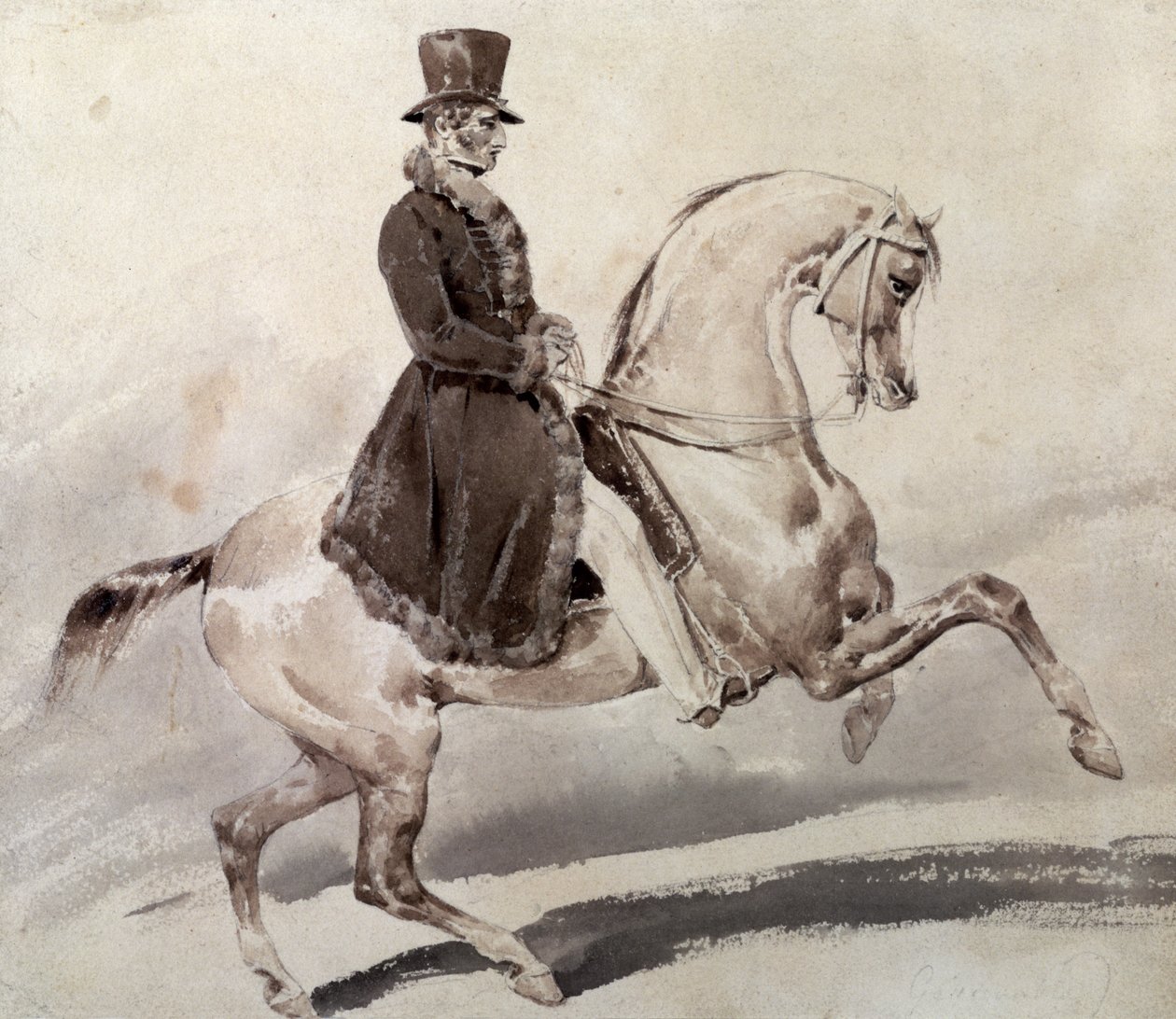 Szőrmével szegett kabátban lovas alkotó: Theodore Gericault