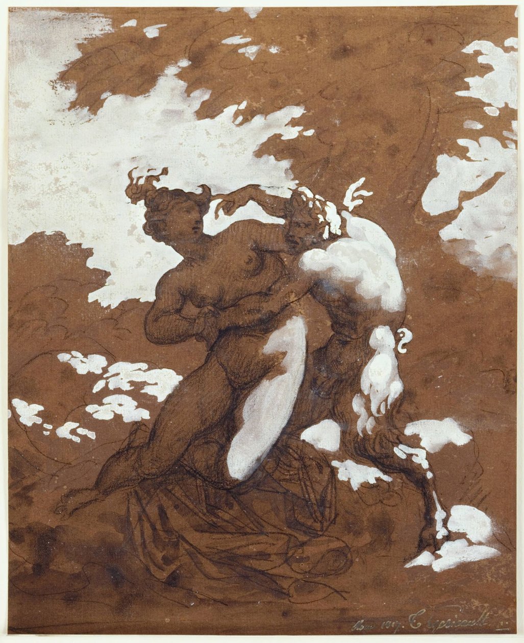 Szatír és nimfa alkotó: Theodore Gericault