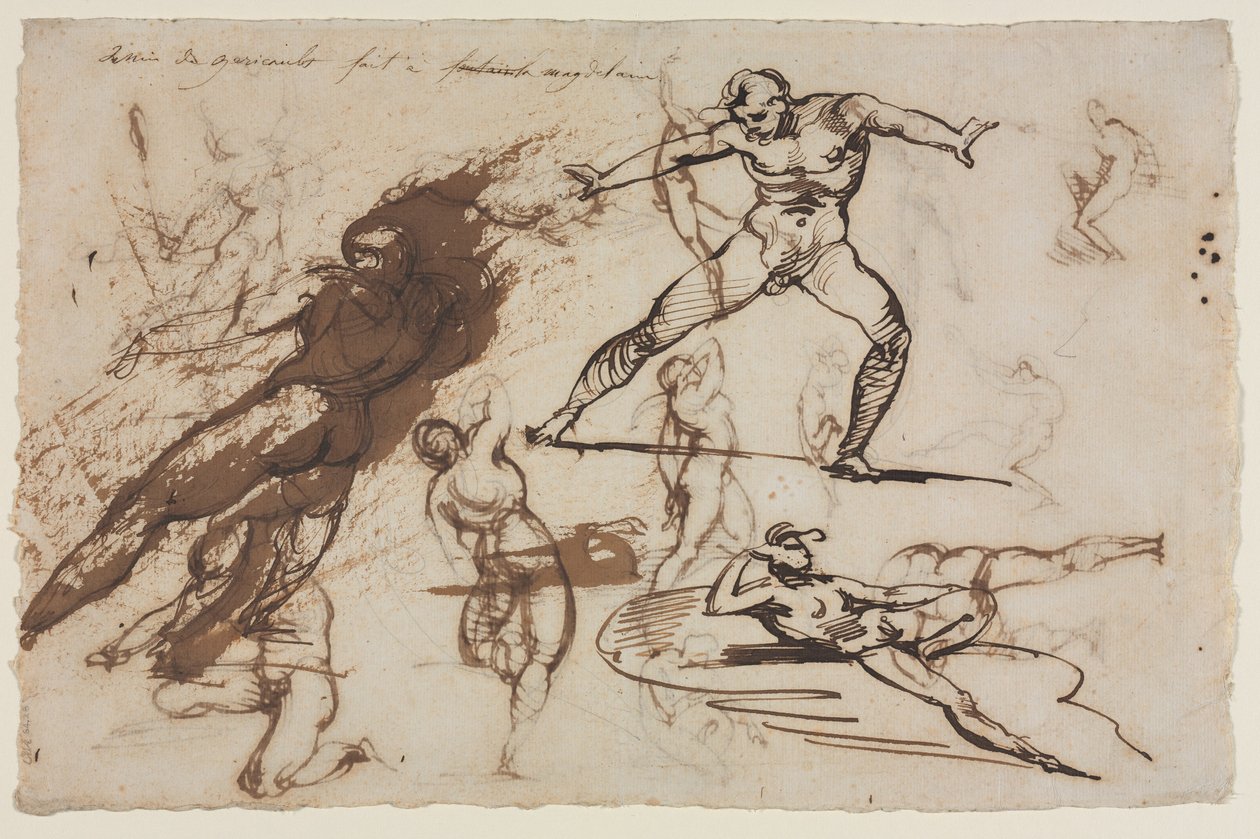 Vázlatok lapja (recto) Vázlatok lapja (verso) alkotó: Theodore Gericault