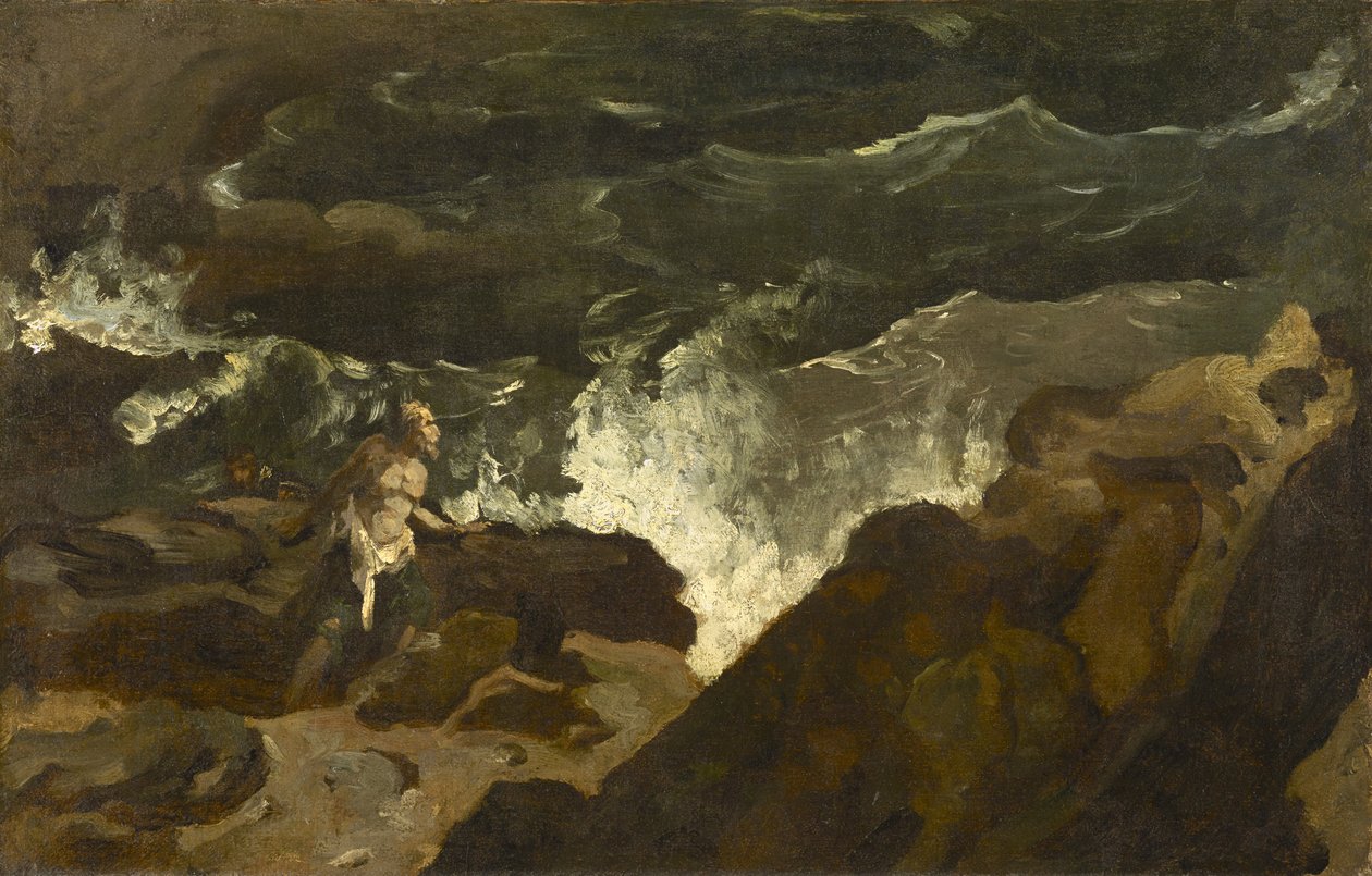 Hajótörés a tengerparton, 1822-1823 körül (olaj, papír, vászonra festve) alkotó: Theodore Gericault