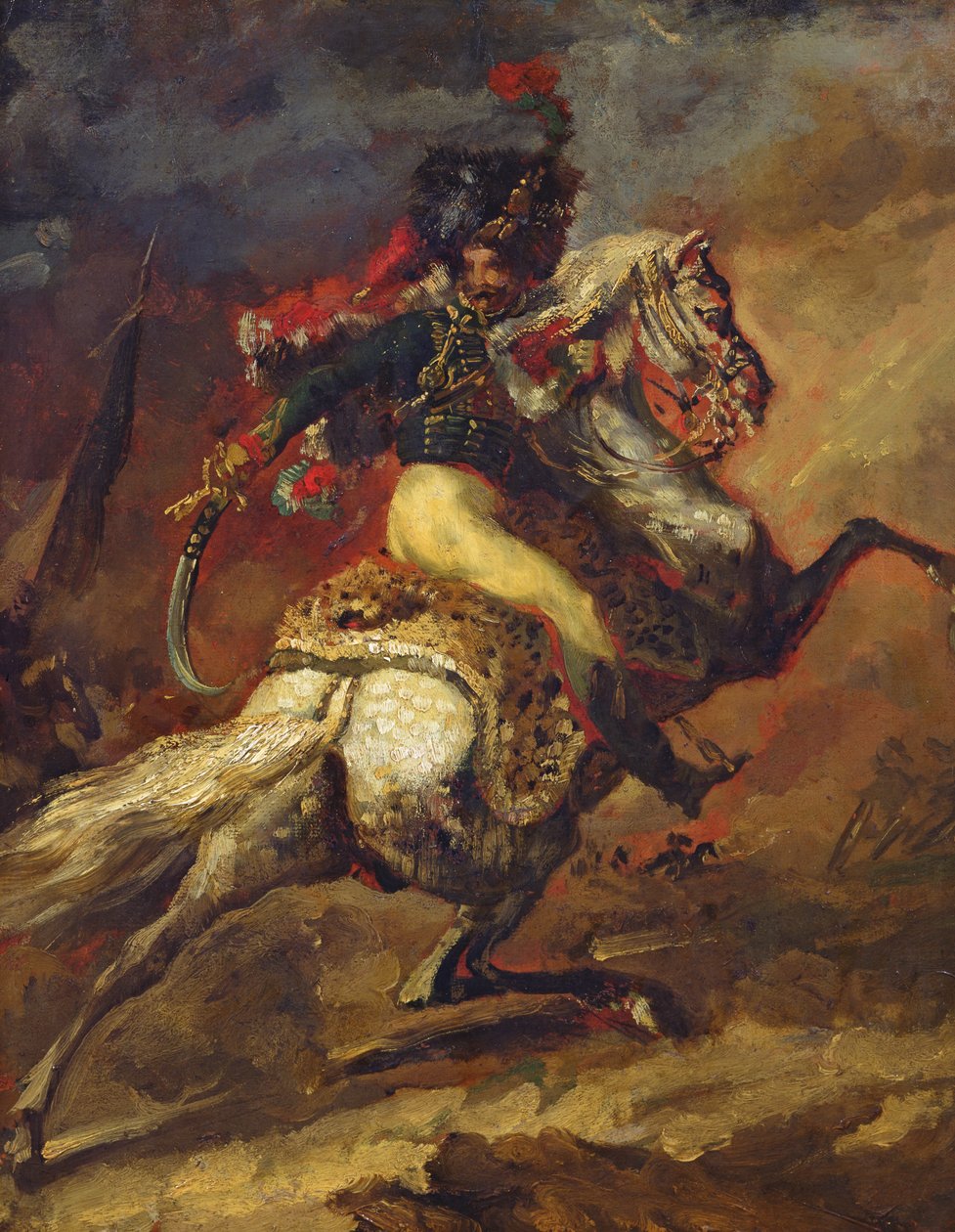 Vázlat egy huszártisztről, 1814 (lásd még: 26088) alkotó: Theodore Gericault