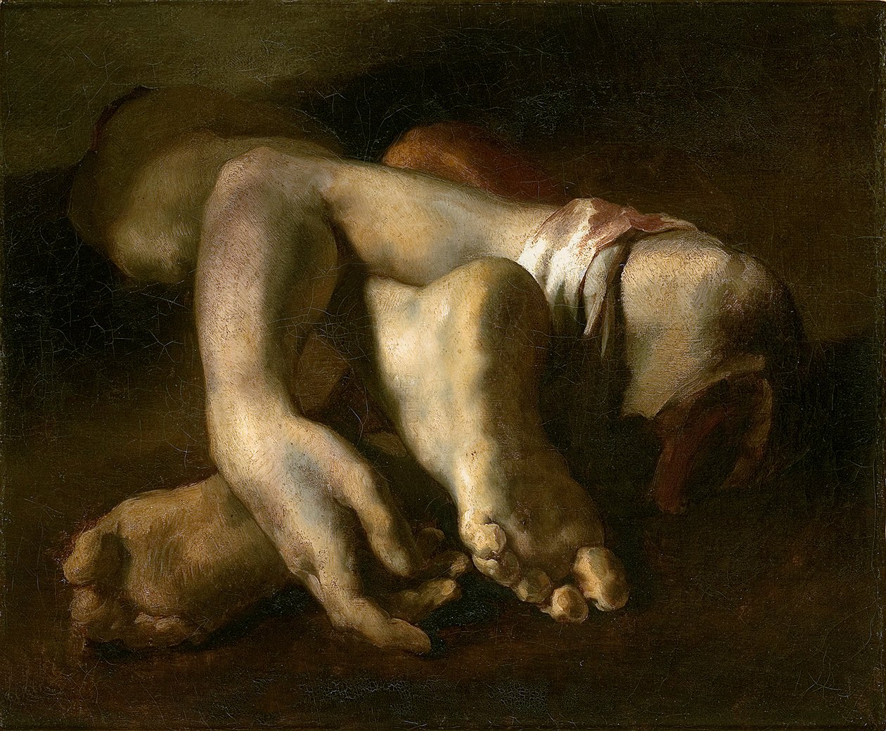 Lábak és kezek tanulmánya, 1818-19 körül alkotó: Theodore Gericault