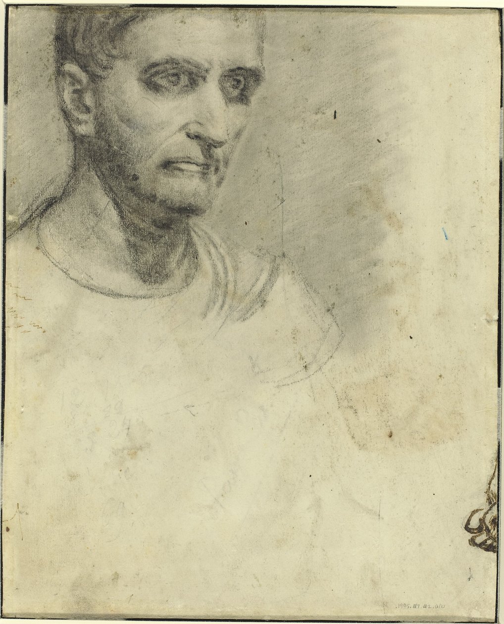 Tanulmány egy emberről [verso] alkotó: Theodore Gericault