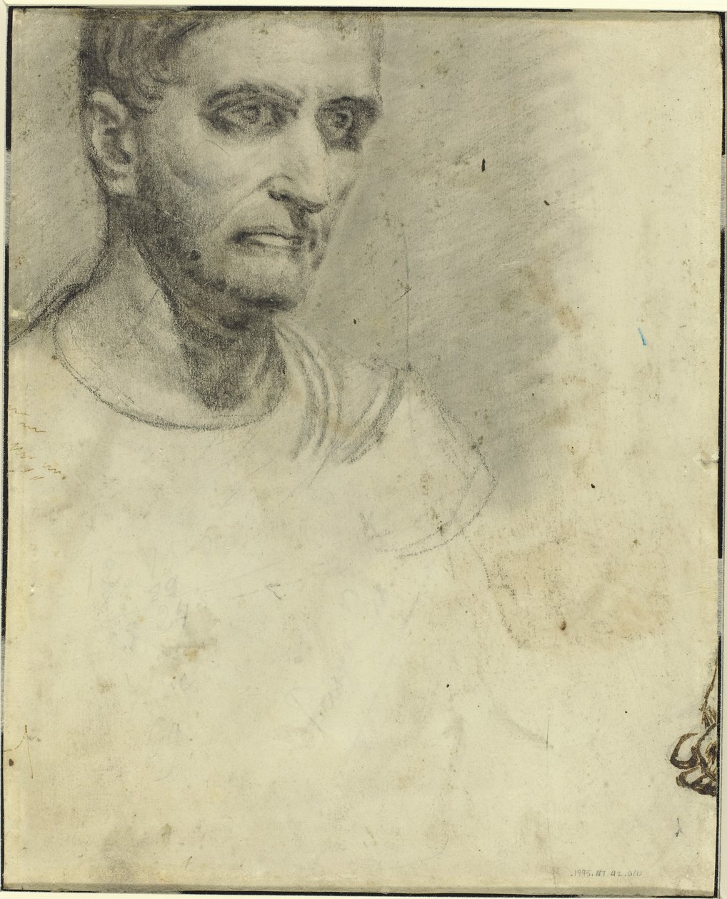 Egy férfi tanulmánya [hátoldal] alkotó: Theodore Gericault