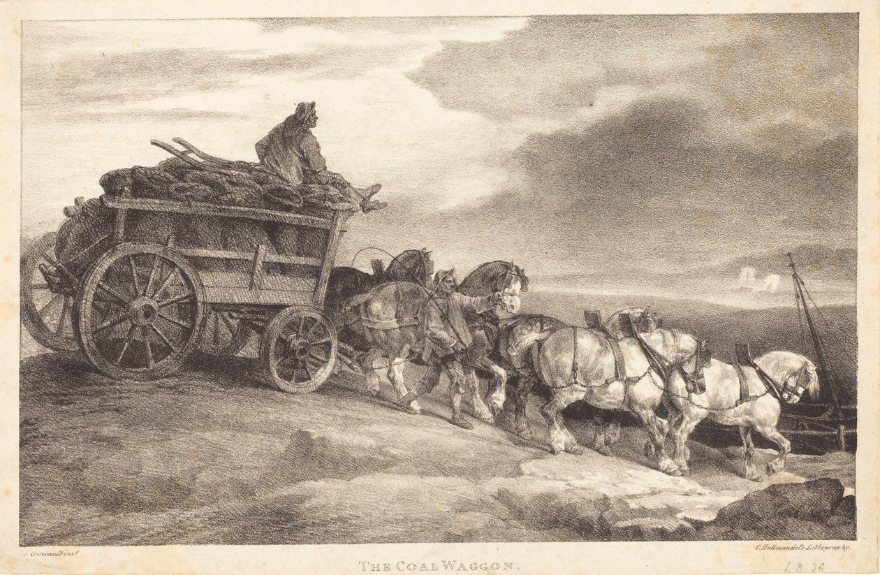 A szénszállító kocsi alkotó: Theodore Gericault