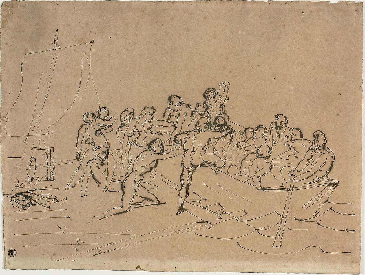 A Medúza tutajának túlélőinek megmentése alkotó: Theodore Gericault