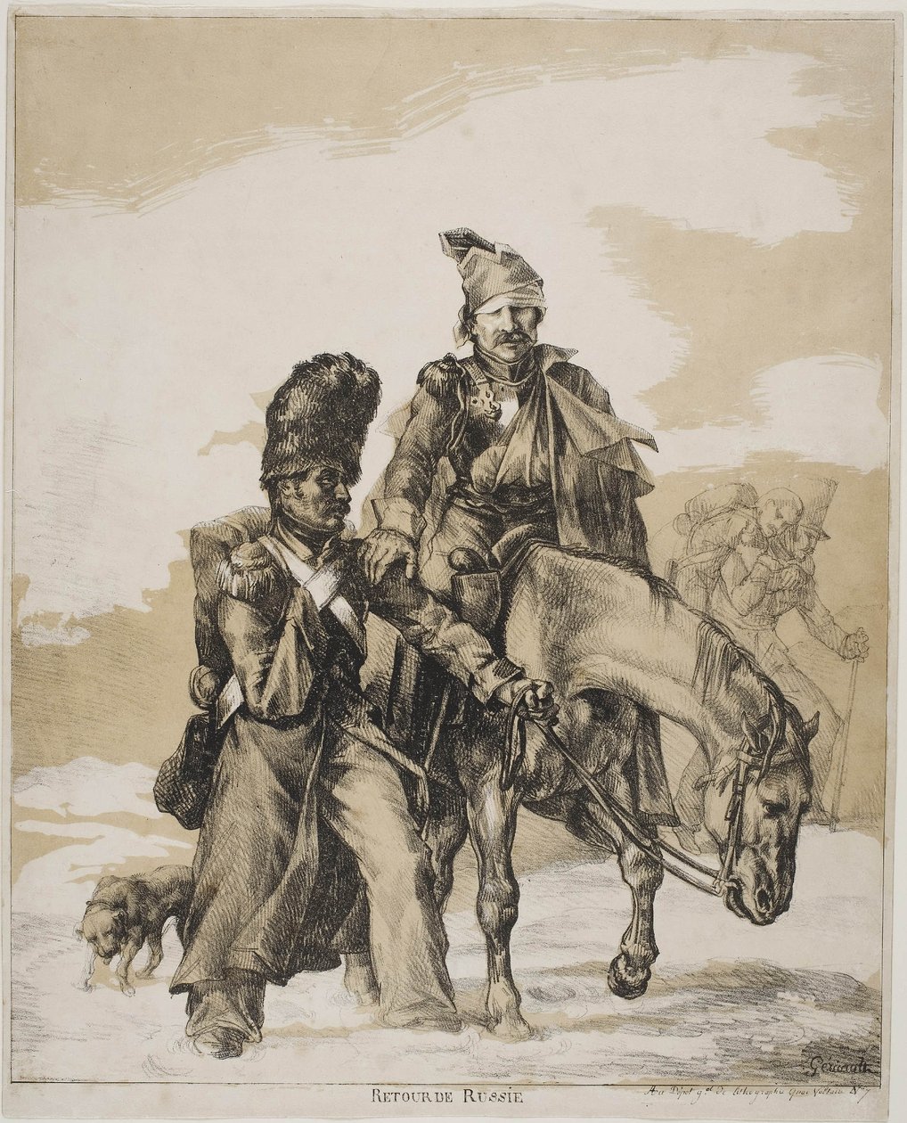 A visszavonulás Oroszországtól, 1818 körül alkotó: Theodore Gericault