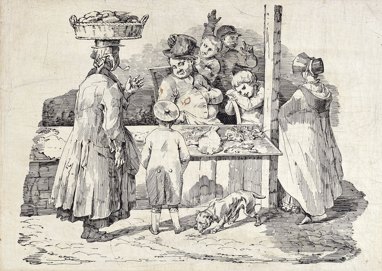 Az alvó hal eladó, alkotó: Theodore Gericault