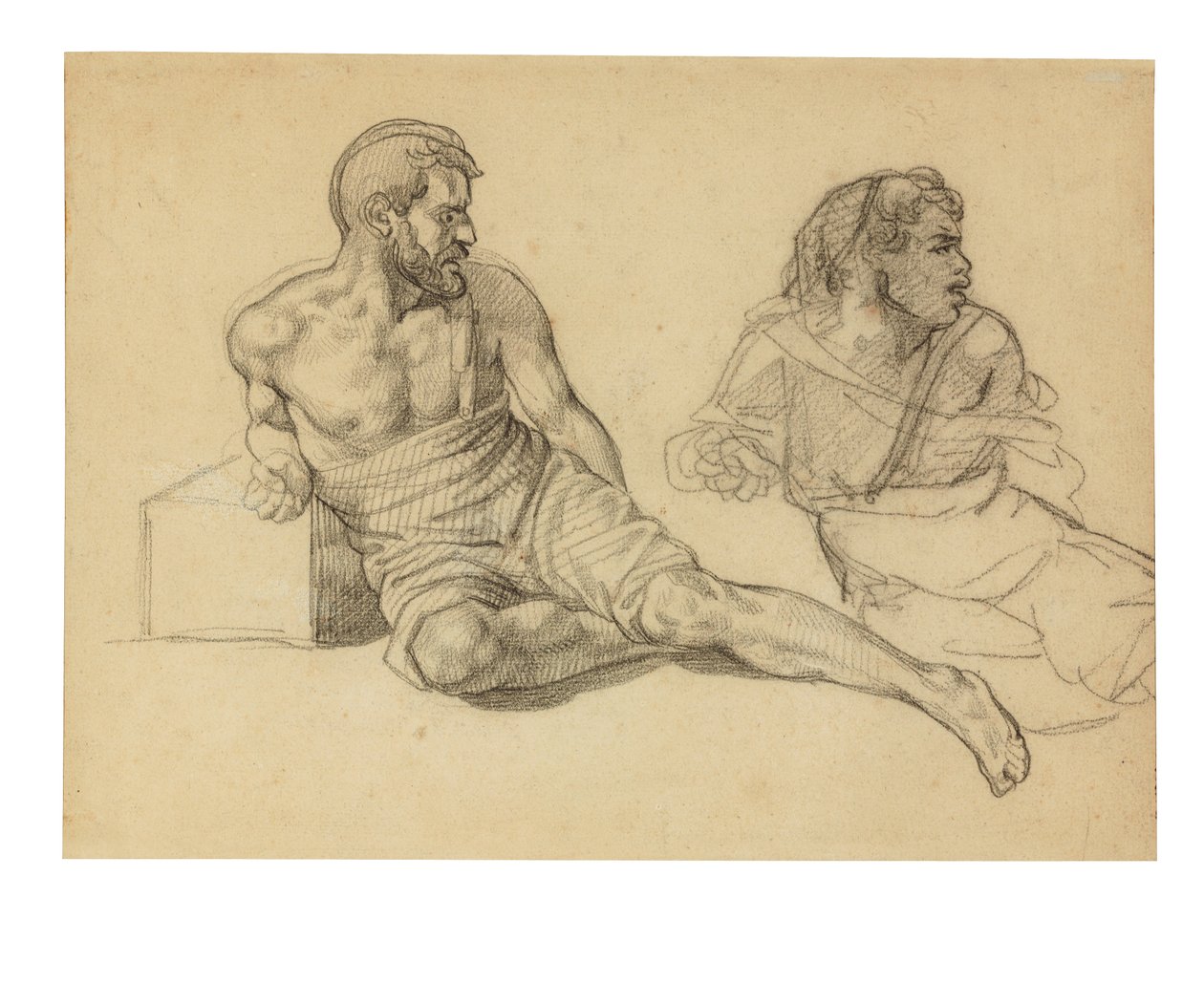 Két tanulmány az árboc lábánál ülő alakhoz alkotó: Theodore Gericault