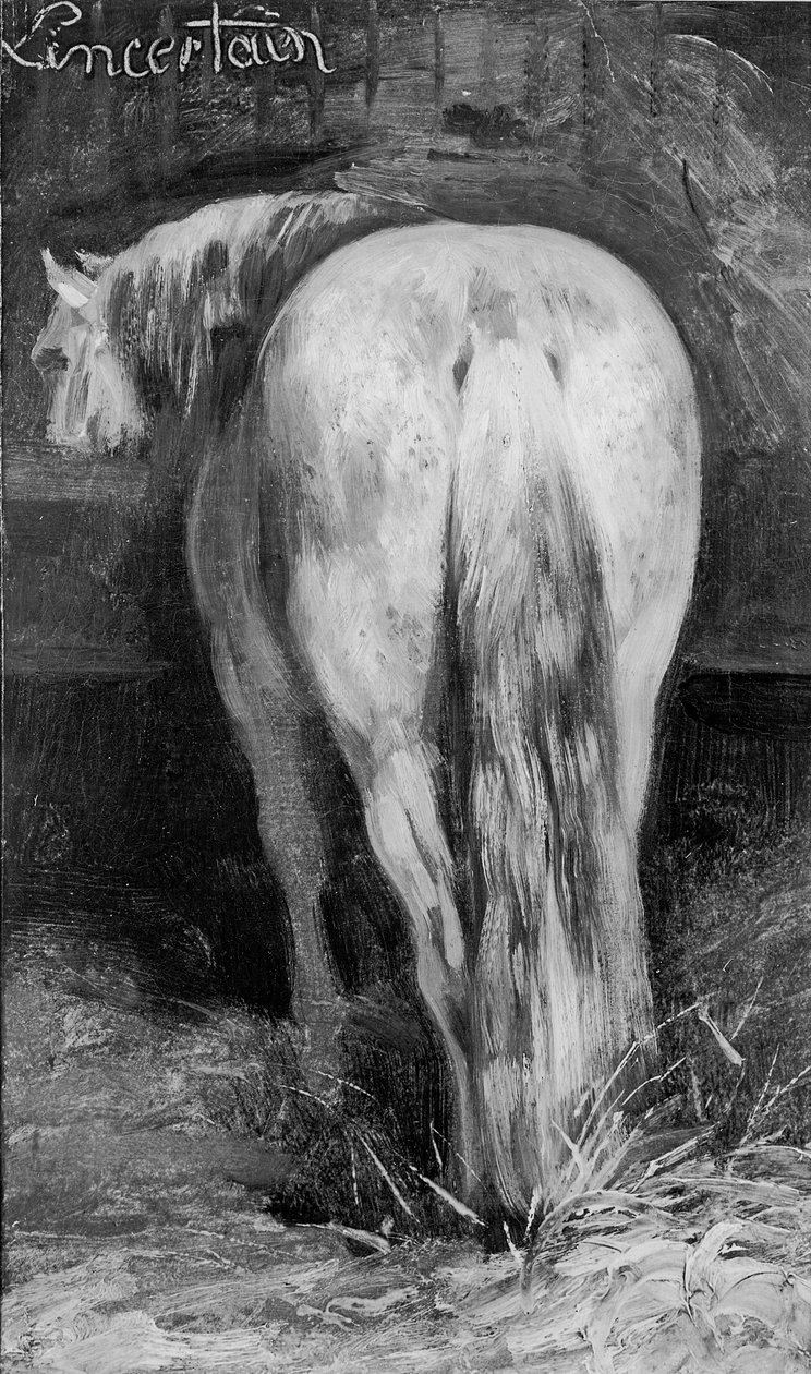 Bizonytalan, a ló az istállóban alkotó: Theodore Gericault